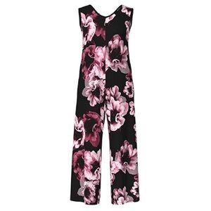 Lularoe Natalie Jumpsuit Wide Leg NWT Size XL Black Floral Print